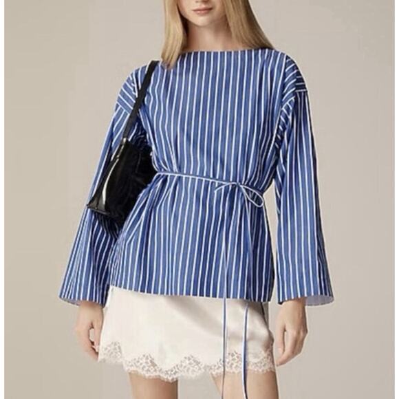 J. Crew Tops - J. Crew Ciel top in striped cotton poplin Top Size S Spring 25